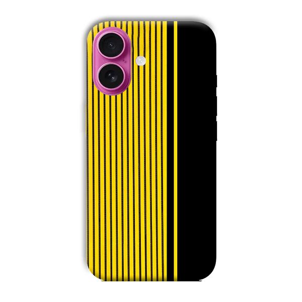 Yellow Black Design Phone Customized Printed Back Cover for Apple iPhone 16
