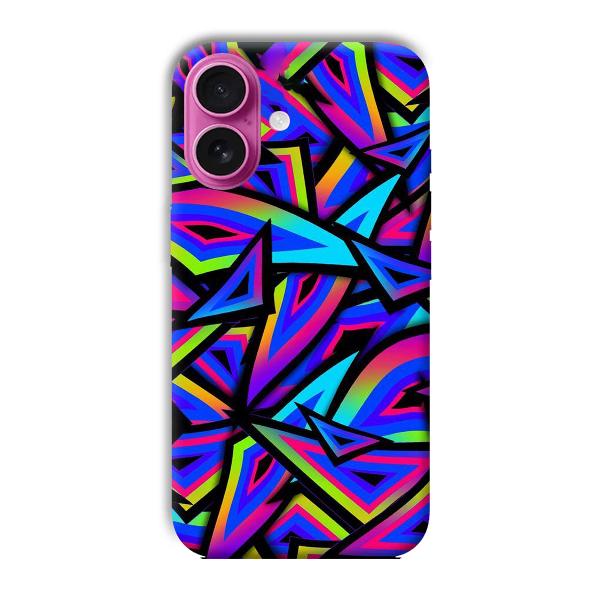 Blue Triangles Phone Customized Printed Back Cover for Apple iPhone 16