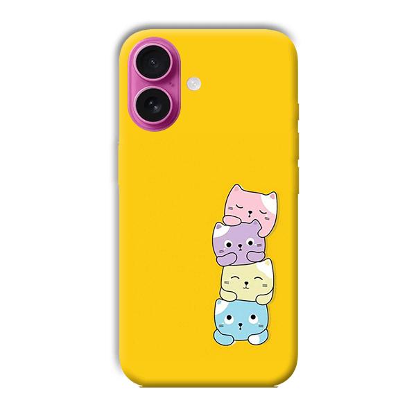 Colorful Kittens Phone Customized Printed Back Cover for Apple iPhone 16