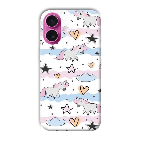 Unicorn Pattern Phone Customized Printed Back Cover for Apple iPhone 16