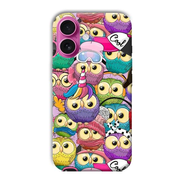 Colorful Owls Phone Customized Printed Back Cover for Apple iPhone 16