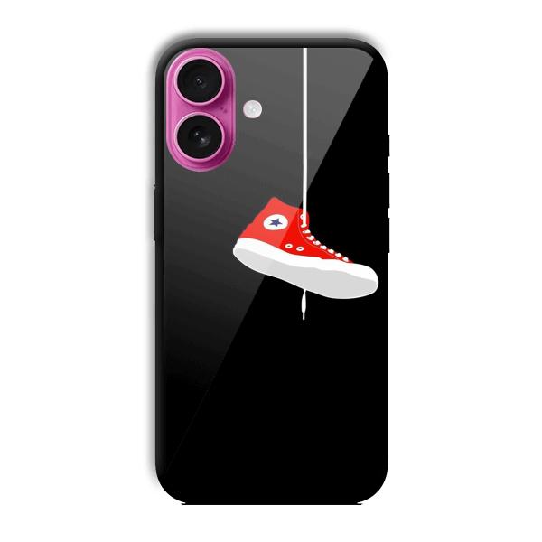 Red Sneaker Customized Printed Glass Back Cover for Apple iPhone 16