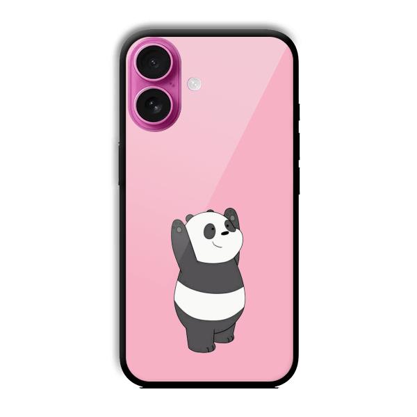 Pink Panda Customized Printed Glass Back Cover for Apple iPhone 16