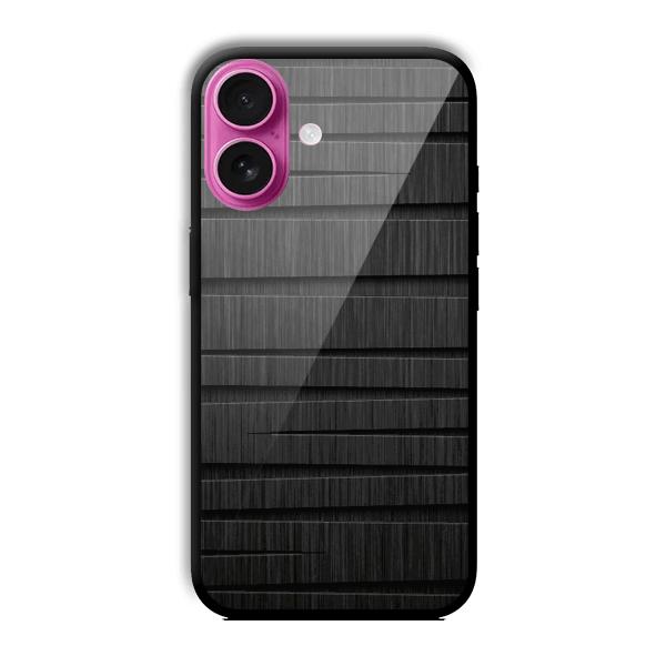Black Wooden Pattern Customized Printed Glass Back Cover for Apple iPhone 16