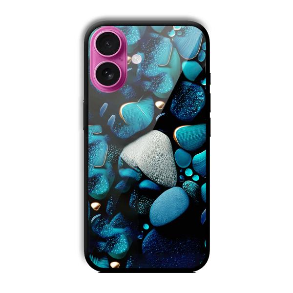 Aqua Blue Customized Printed Glass Back Cover for Apple iPhone 16