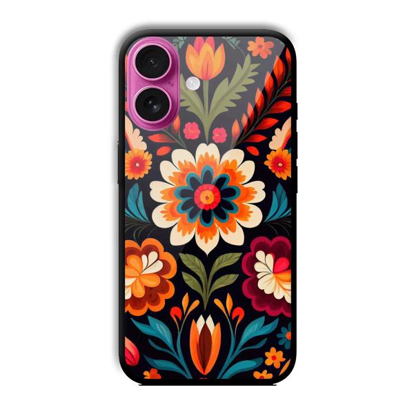 Flowers Customized Printed Glass Back Cover for Apple iPhone 16