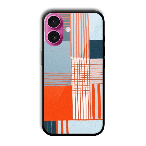 Orange Stripes Customized Printed Glass Back Cover for Apple iPhone 16