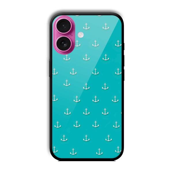 Teal Anchor Customized Printed Glass Back Cover for Apple iPhone 16