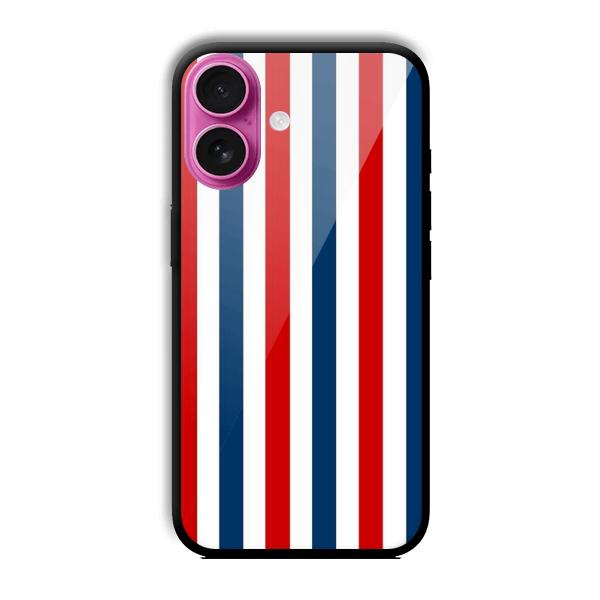 Red and Blue Customized Printed Glass Back Cover for Apple iPhone 16