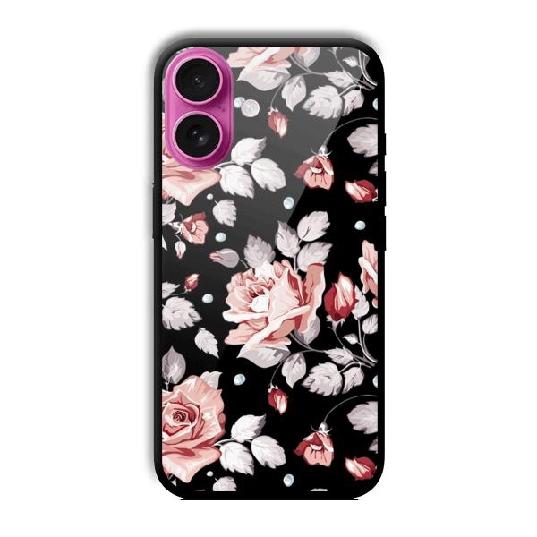 Flowery Design Customized Printed Glass Back Cover for Apple iPhone 16