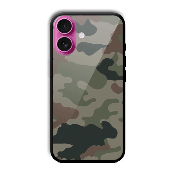 Green Camo Customized Printed Glass Back Cover for Apple iPhone 16