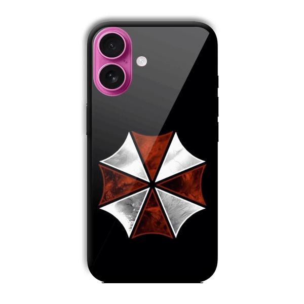 Red and Silver Customized Printed Glass Back Cover for Apple iPhone 16