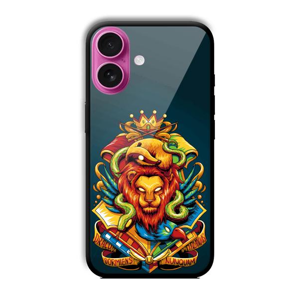 Fiery Lion Customized Printed Glass Back Cover for Apple iPhone 16