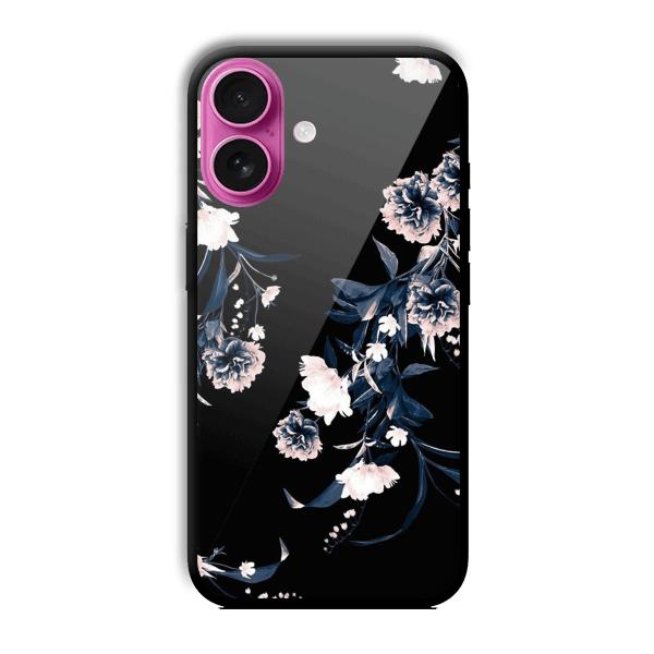 Dark Flowers Customized Printed Glass Back Cover for Apple iPhone 16