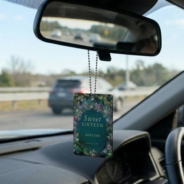 Enchanted Forest Rose Greenery Fairy Customized Printed Car Hanging