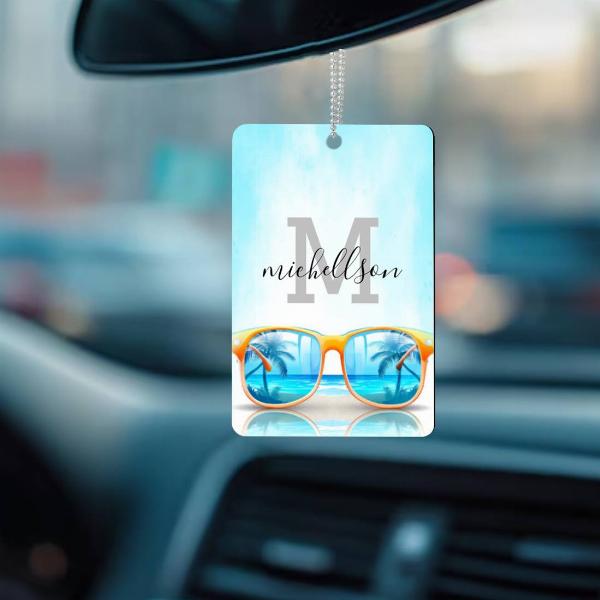 Modern Monogram Customized Printed Car Hanging