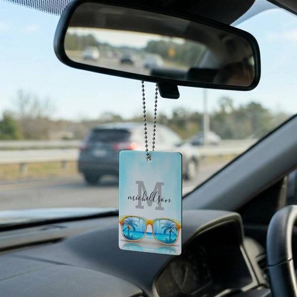 Modern Monogram Customized Printed Car Hanging