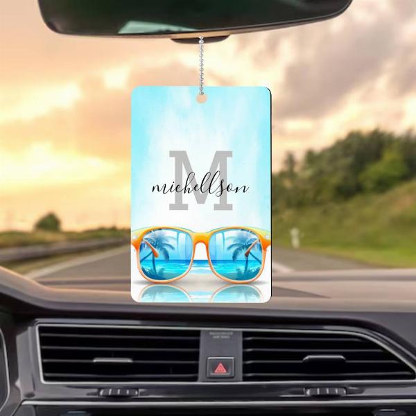 Modern Monogram Customized Printed Car Hanging