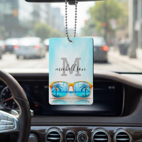 Modern Monogram Customized Printed Car Hanging