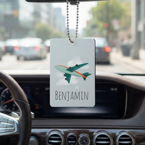 Cute Blue Airplane Customized Printed Car Hanging