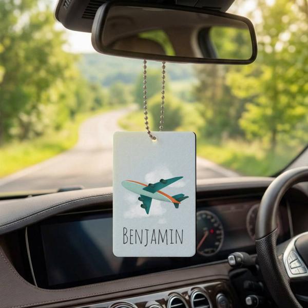 Cute Blue Airplane Customized Printed Car Hanging