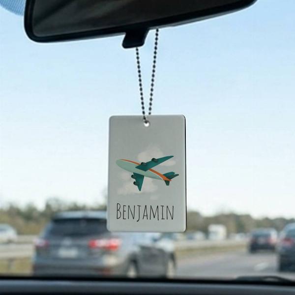 Cute Blue Airplane Customized Printed Car Hanging