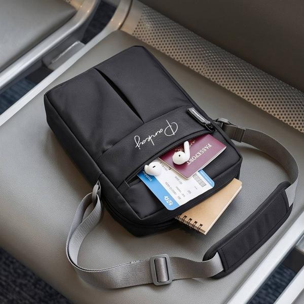 Customized Black Travel Organizer Sling Bag