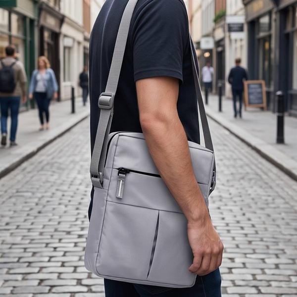Customized Grey Travel Organizer Sling Bag