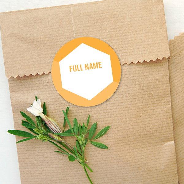Orange Customized Printed Envelope Seal Sticker