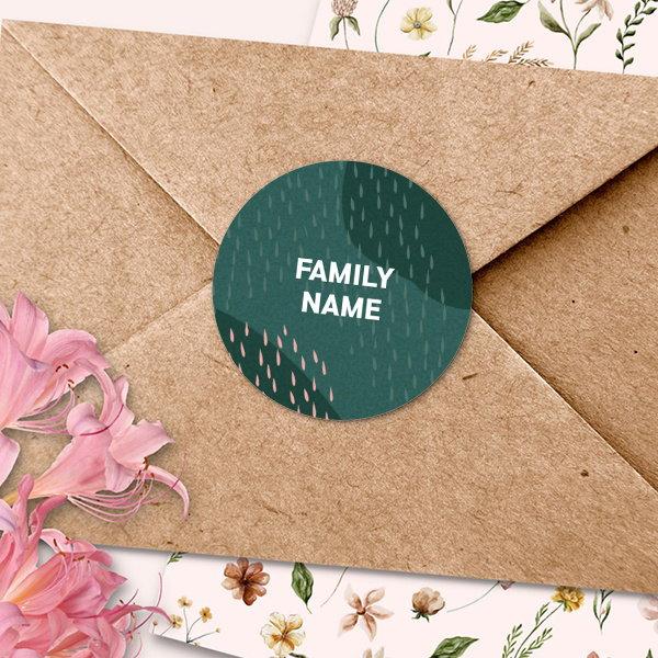 Dark Green Customized Printed Envelope Seal Sticker