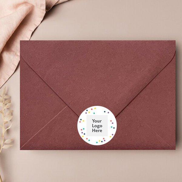 White Customized Printed Envelope Seal Sticker