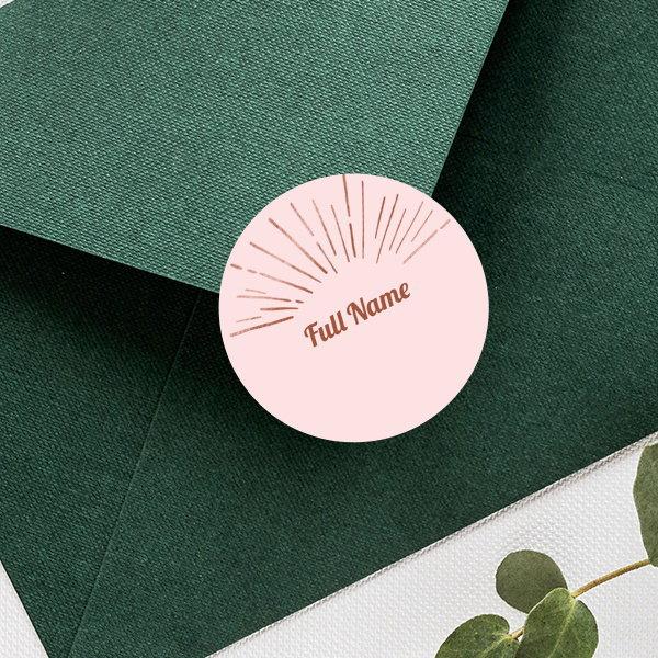 Pink Customized Printed Envelope Seal Sticker