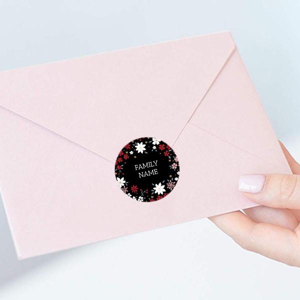 Black Customized Printed Envelope Seal Sticker
