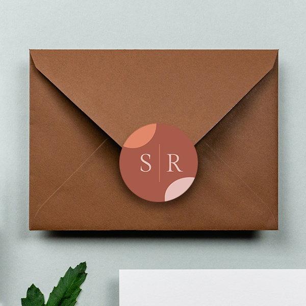 Initials Customized Printed Envelope Seal Sticker