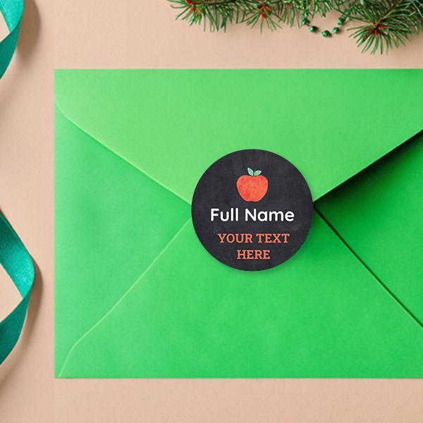 Apple Fruit Designed Customized Printed Envelope Seal Sticker