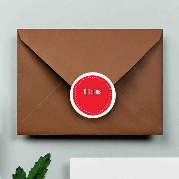 Red Customized Printed Envelope Seal Sticker