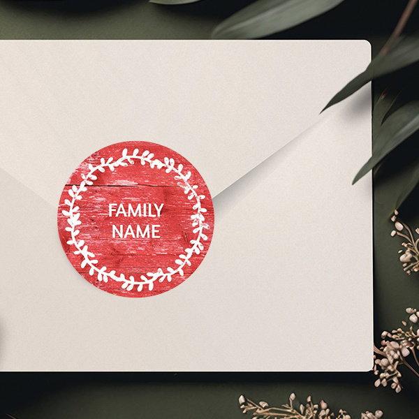 Red Textured Customized Printed Envelope Seal Sticker