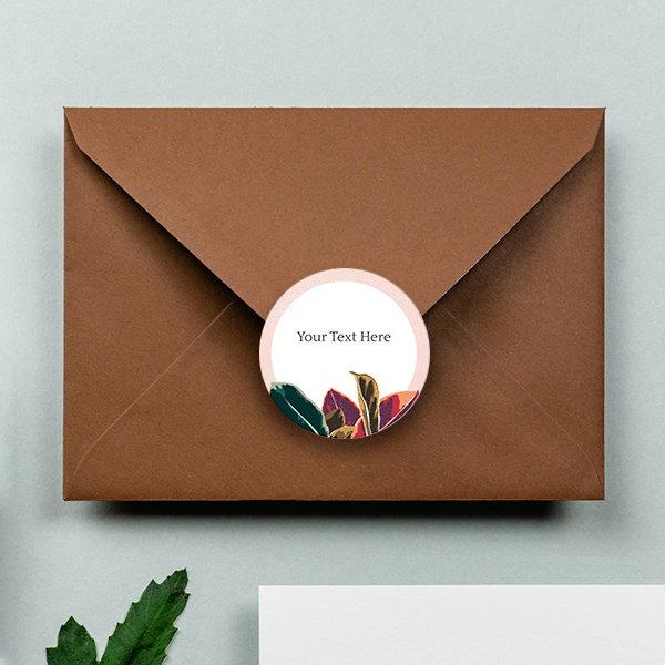 Leaf Design Customized Printed Envelope Seal Sticker