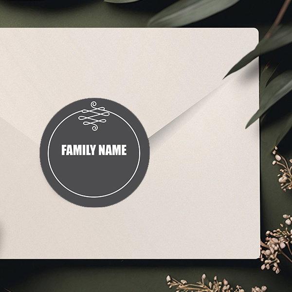Dark Grey Customized Printed Envelope Seal Sticker