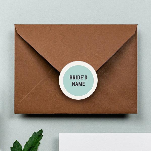 Sky Blue Customized Printed Envelope Seal Sticker