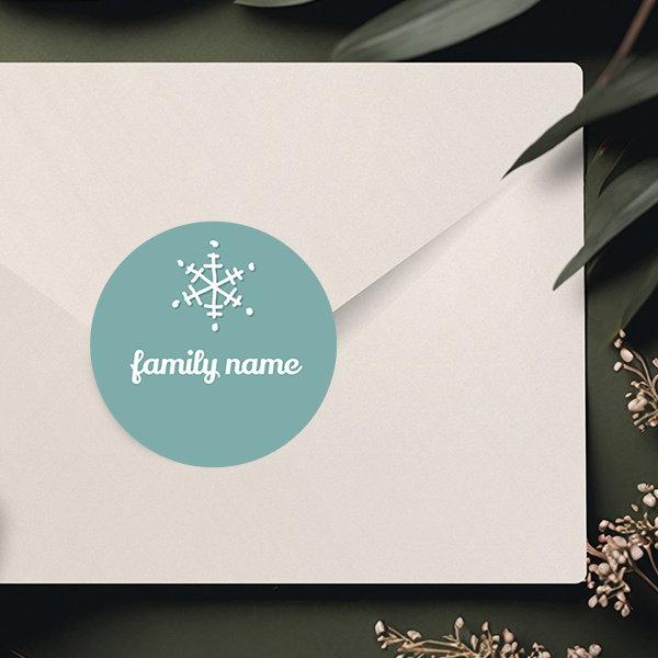 Snowflake Designed Customized Printed Envelope Seal Sticker