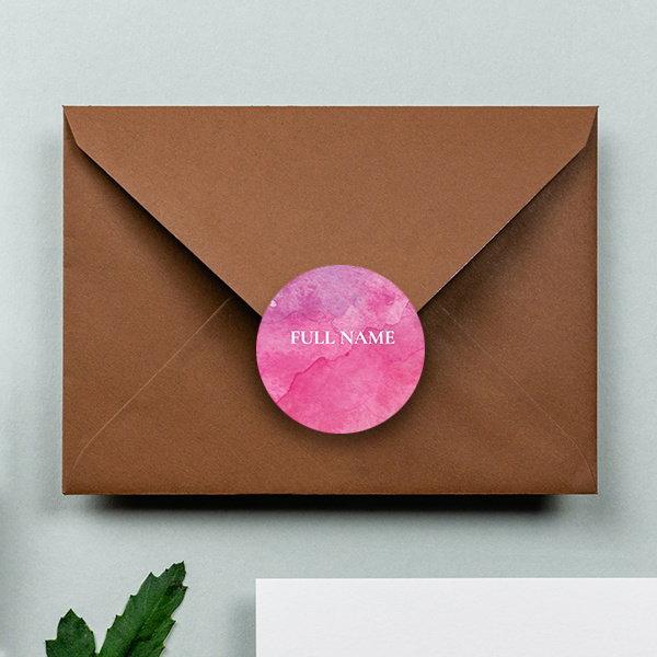 Pink Customized Printed Envelope Seal Sticker