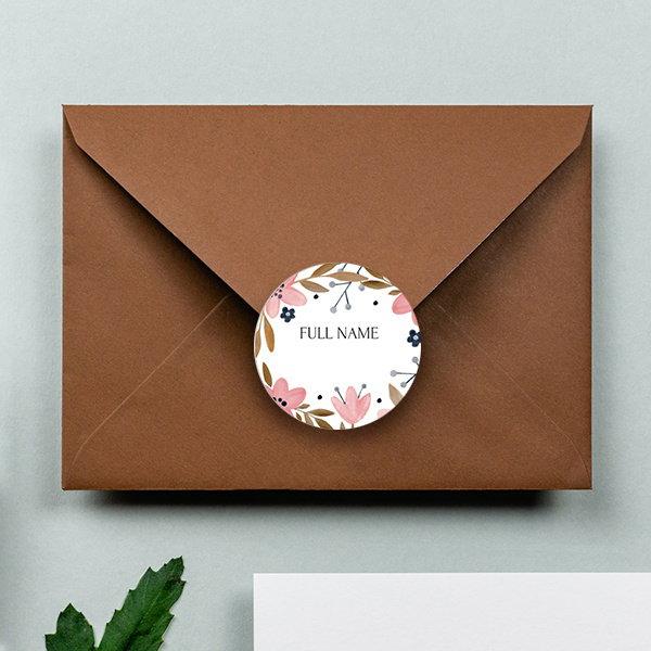 Floral Pattern Customized Printed Envelope Seal Sticker