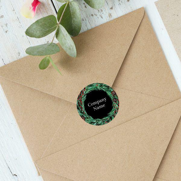 Wreath Design Customized Printed Envelope Seal Sticker