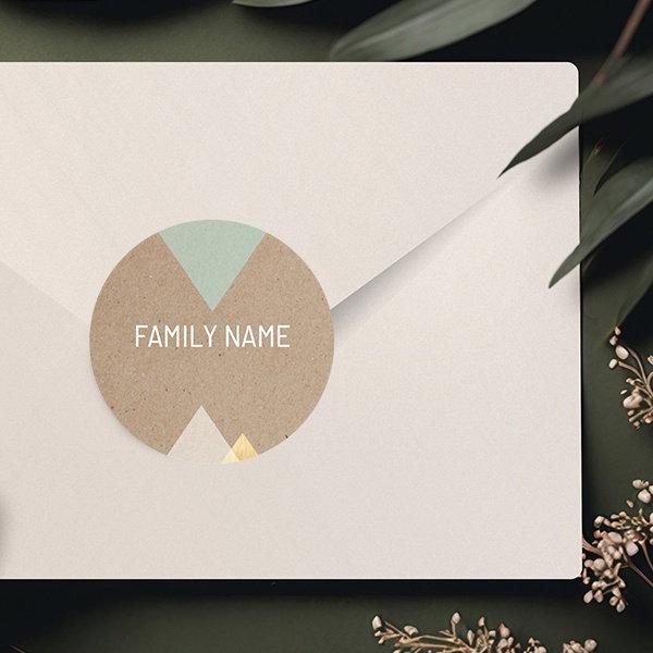 Brown Customized Printed Envelope Seal Sticker