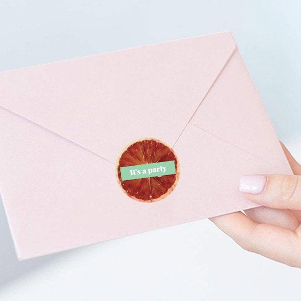 Tangerine Themed Customized Printed Envelope Seal Sticker