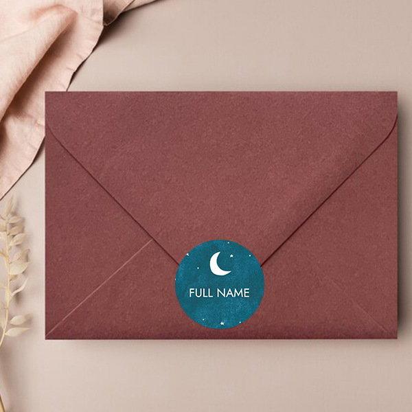 Half Moon Designed Customized Printed Envelope Seal Sticker