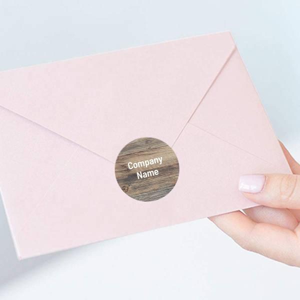 Wood Design Customized Printed Envelope Seal Sticker