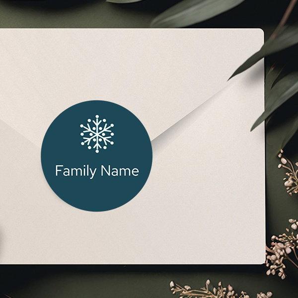Snow Flake Designed Customized Printed Envelope Seal Sticker