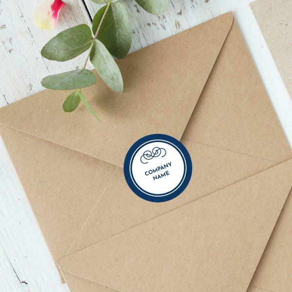 Dark Blue Customized Printed Envelope Seal Sticker
